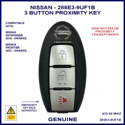 Nissan Pathfinder R52 2019 onward - 3 button 285E3-9UF1B smart proximity key
