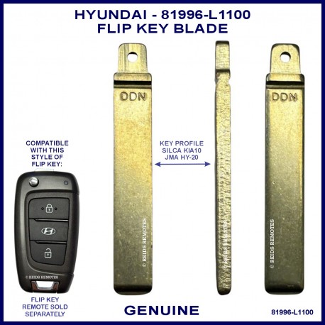 Hyundai Staria & Accent OEM key blade part number 81996-H5000 or 81996-L1100