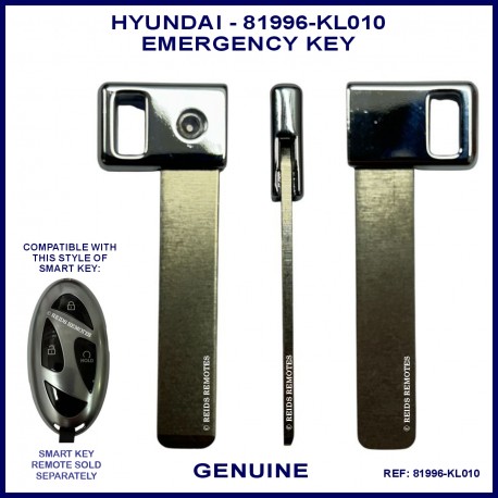 Hyundai 81996-KL010 emergency key blade