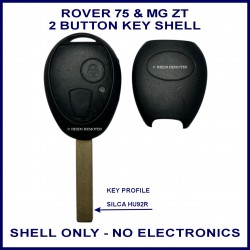 Rover 75 & MG ZT 2 button remote key shell HU92R key profile