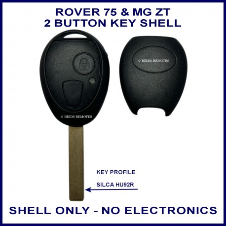 Rover 75 & MG ZT 2 button remote key shell HU92R key profile