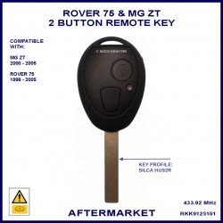 MG ZT & Rover 75 1999 - 2005 2 button remote key 433 MHz PCF7935 EWS chip