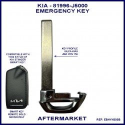 Kia Stinger aftermarket emergency key blade 81996-J5000 suits proximity remote