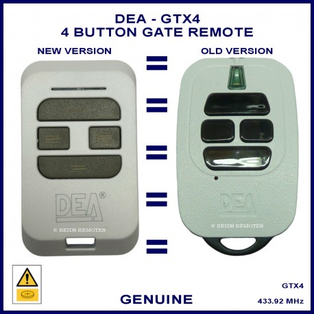 DEA GTX4 672673 white gate remote control with 4 taupe buttons