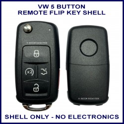 VW Caravelle Transporter &Multivan aftermarket 5 button flip key shell replacement