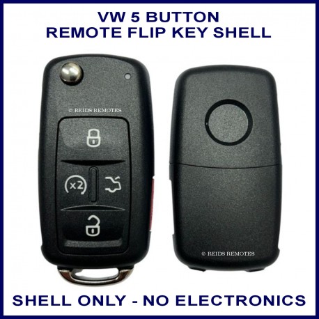 VW Caravelle Transporter &Multivan aftermarket 5 button flip key shell replacement
