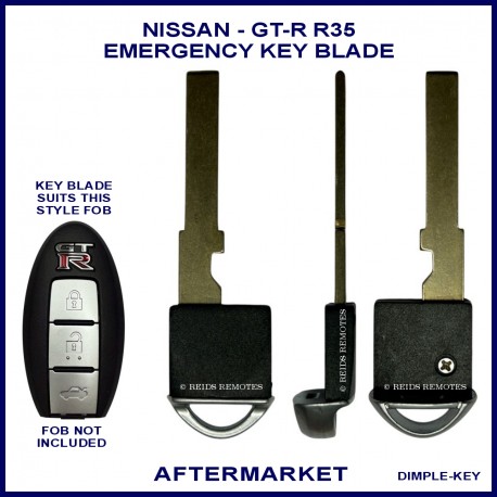 Nissan GT-R R35 dimple cut emergency key blade