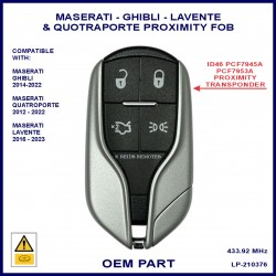 Maserati Ghibli Lavente & Quattroporte 2012 - 2023 OEM proximity remote key