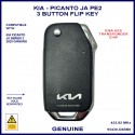 Kia Picanto 2023 onward genuine 3 button flip key 95430-G6BB0