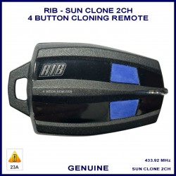 RIB Sun Clone black gate remote with 2 blue buttons