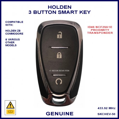 Holden Commodore ZB 3 Button smart proximity key NCF29A1E chip 13515243