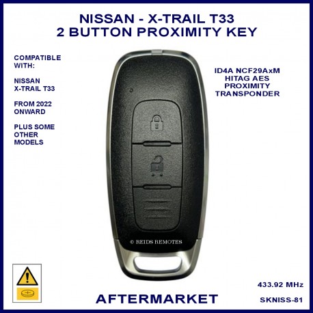 Nissan X-Trail T33 2022 onward replacement 2 button proximity key 5MR0B