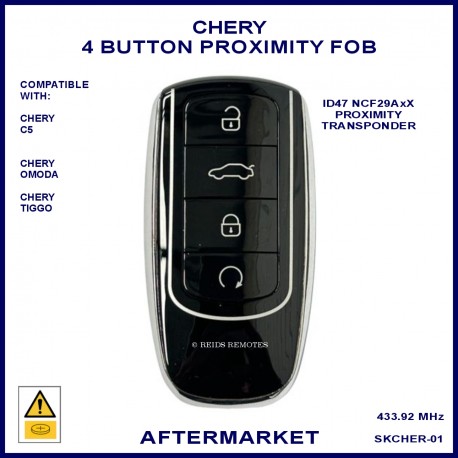Chery C5 Omoda & Tiggo compatible 4 button proximity fob