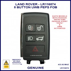 Land Rover LR116874 smart 5 button UWB proximity remote