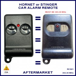 Image shows RCS01 remote on left and old Hornet remote on the right