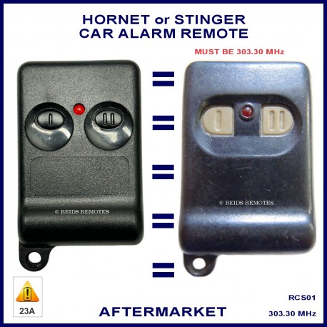 Image shows RCS01 remote on left and old Hornet remote on the right