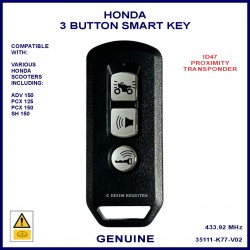 Honda ADX PCX & SH 53K-2A010-0000 3 button proximity fob