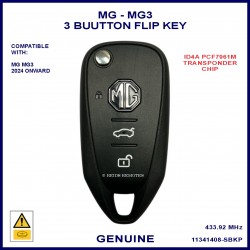 MG3 2024 onward genuine 3 button remote flip key