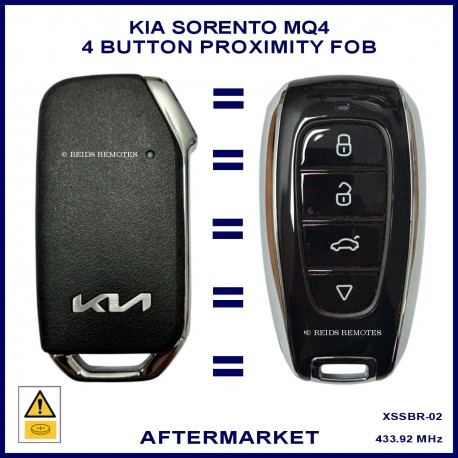Image shows a genuine Kia fob on the left and this aftermarket fob you will receive on the right