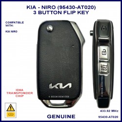 Kia Niro 2022 on genuine 3 button flip key 95430-AT020