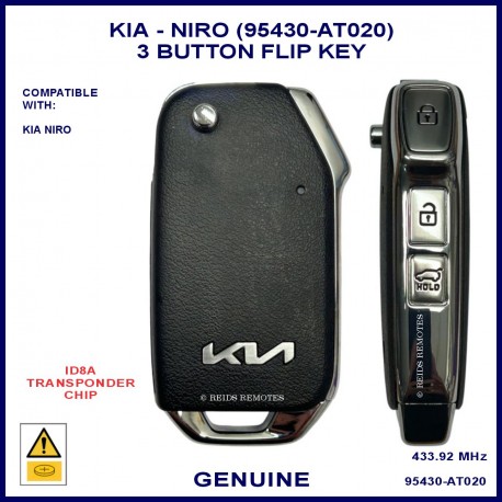 Kia Niro 2022 on genuine 3 button flip key 95430-AT020