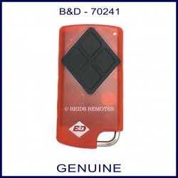 B&D  Tritran red garage remote with 4 black buttons - model 70241