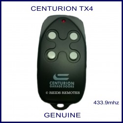 Centurion garage doors black TX4 remote - 4 white buttons