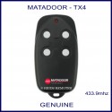 Matadoor black TX4 garage remote with 4 white buttons