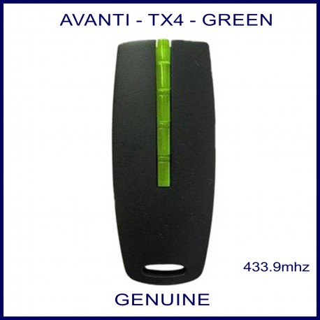 Avanti EURO-TX 4 green button slim black shell garage remote