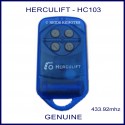 HERCULIFT HC103 blue garage door remote 4 grey buttons