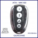 ATA MK100 - chrome & black garage door remote - 4 white buttons
