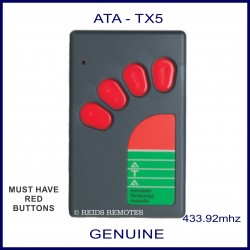 ATA TX5 - large grey garage door remote - 4 red buttons