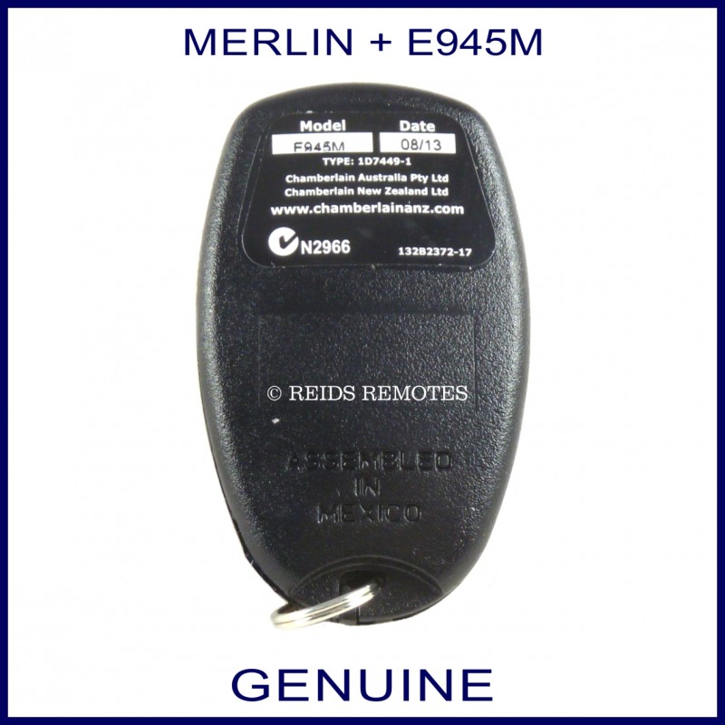 Merlin + 2.0 E945M 3 green button garage door remote control