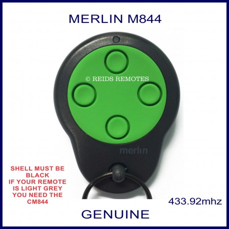 Merlin M844 round green and black garage remote