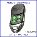 Merlin M842 compatible remote SGT-040- with green buttons and slide cover