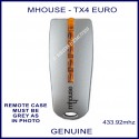 Mhouse TX4 genuine grey gate remote control with orange buttons