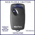 Nice FLO1R-S 1 button black garage door & gate remote control