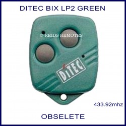 Ditec BIX LP2 green gate remote 2 grey buttons