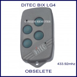 Ditec BIX LG4 grey gate remote 4 green buttons
