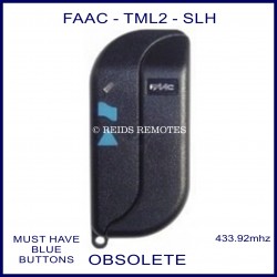 FAAC TML2 433 SLH blue 2 button gate remote