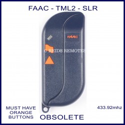 FAAC TML2 433 SLR  blue gate remote with 2 orange button