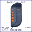 FAAC TML4 433 SLR 4 orange button navy blue gate remote control
