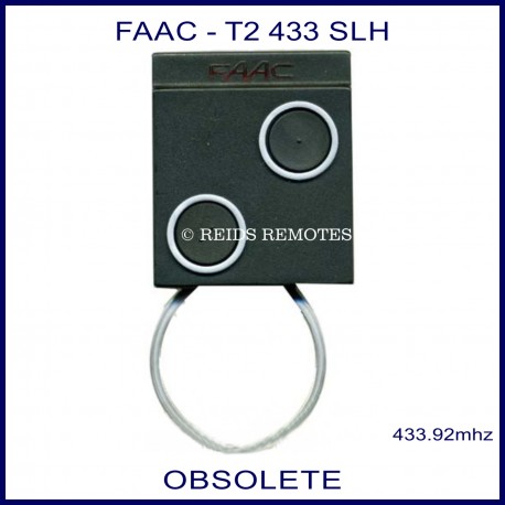 FAAC T2 433 SLH black square 2 button gate remote