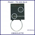 FAAC T2 433 SLH black square 2 button gate remote control