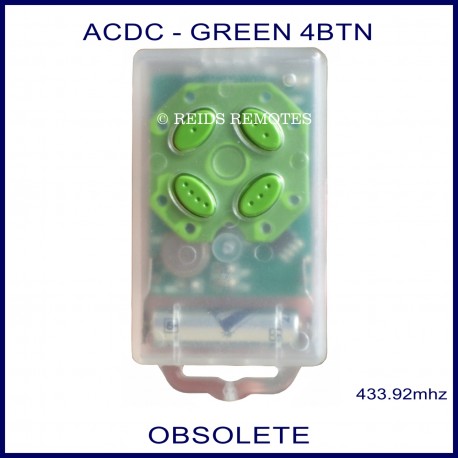 ACDC clear case garage remote 4 green buttons