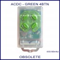 ACDC 4 green button clear case garage door remote control