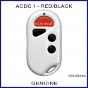 ACDC white garage door remote 1 red & 3 black buttons