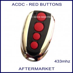 ACDC chrome & black garage & gate remote 4 red buttons