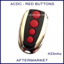 ACDC 4 red button chrome & black garage door & gate remote control