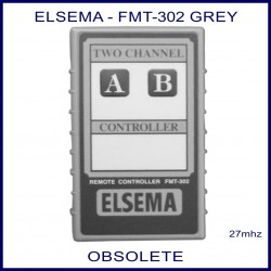 Elsema FMT302, GREY two channel 27mhz garage door & gate remote controller
